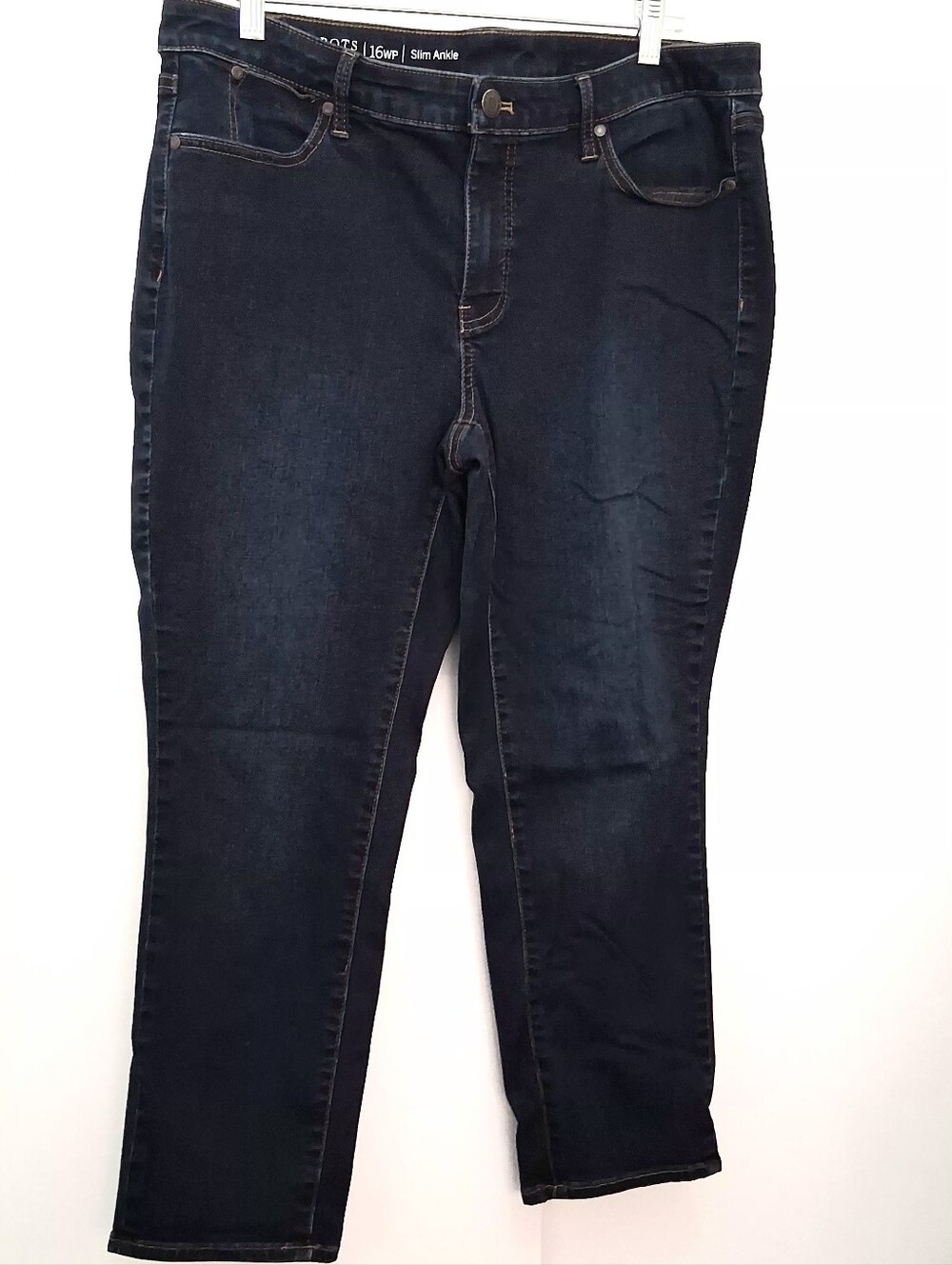 TALBOTS Dark Indigo Flawless Slim Ankle Jeans Size 16W